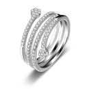 JURE 925 Sterling Silver Ring Zirconia Wedding Engagement Ring Proposal Bridal Halo Replacement