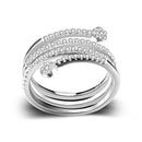 JURE 925 Sterling Silver Ring Zirconia Wedding Engagement Ring Proposal Bridal Halo Replacement