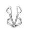 JURE 925 Sterling Silver Ring Zirconia V-shaped Wedding Engagement Ring Proposal Bridal Halo Replacement