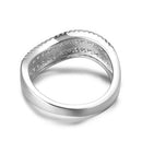 JURE 925 Sterling Silver Ring Zirconia Shinning Wedding Engagement Ring Proposal Bridal Halo Replacement