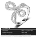 JURE 925 Sterling Silver Ring Zirconia Shinning Wedding Engagement Ring Proposal Bridal Halo Replacement