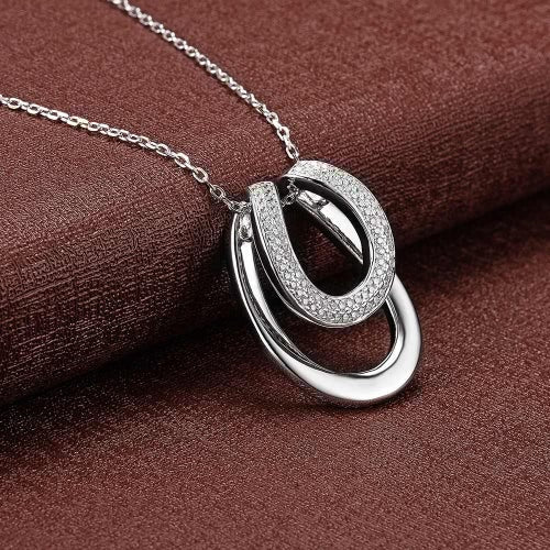 JURE S925 Solid Sterling Silver Necklace Shinning Chain The One Jewelry Zirconia 18 Inch