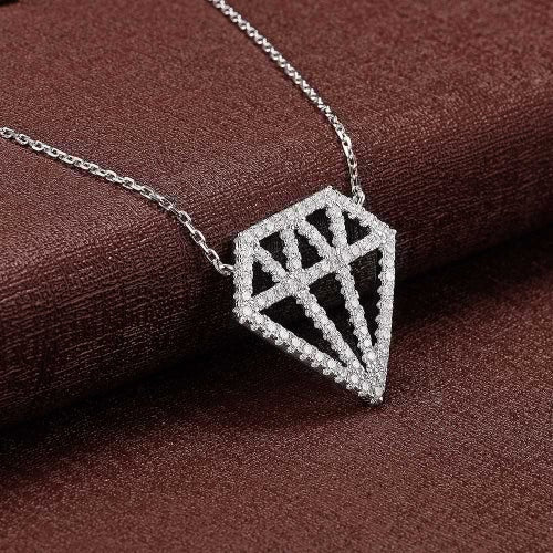 JURE S925 Solid Sterling Silver Chain Necklace The One Jewelry Zirconia 18 Inch