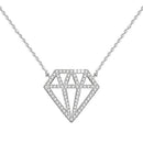 JURE S925 Solid Sterling Silver Chain Necklace The One Jewelry Zirconia 18 Inch