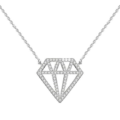 JURE S925 Solid Sterling Silver Chain Necklace The One Jewelry Zirconia 18 Inch