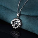 JURE Fashionable S925 Sterling Silver Pendant Rotatable Zirconia Sparkle Pendant Necklace 18 Inch