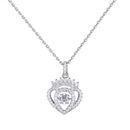 JURE Fashionable S925 Sterling Silver Pendant Rotatable Zirconia Sparkle Pendant Necklace 18 Inch