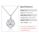 JURE Fashionable S925 Sterling Silver Pendant Rotatable Zirconia Sparkle Pendant Necklace 18 Inch