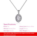 JURE Fashionable S925 Sterling Silver Pendant Rotatable Zirconia Sparkle Pendant Necklace 18 Inch