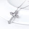 JURE Fashionable S925 Sterling Silver Pendant Rotatable Zirconia Sparkle Pendant Necklace Cross-shaped 18 Inch