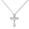 JURE Fashionable S925 Sterling Silver Pendant Rotatable Zirconia Sparkle Pendant Necklace Cross-shaped 18 Inch