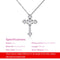 JURE Fashionable S925 Sterling Silver Pendant Rotatable Zirconia Sparkle Pendant Necklace Cross-shaped 18 Inch