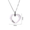 Fashion 925 Sterling Silver Zircon Rhinestone Crystal Ceramic Heart Shape Pendant Women's Necklace