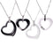 Fashion 925 Sterling Silver Zircon Rhinestone Crystal Ceramic Heart Shape Pendant Women's Necklace