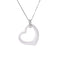 Fashion 925 Sterling Silver Zircon Rhinestone Crystal Ceramic Heart Shape Pendant Women's Necklace