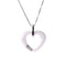 Fashion 925 Sterling Silver Zircon Rhinestone Crystal Ceramic Heart Shape Pendant Women's Necklace