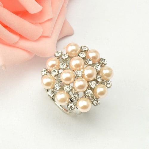 Fashion Zinc Metallic Rhinestone Crystal Scarf Shawl Buckle Brooch Pin Clip Ring for Women Gift