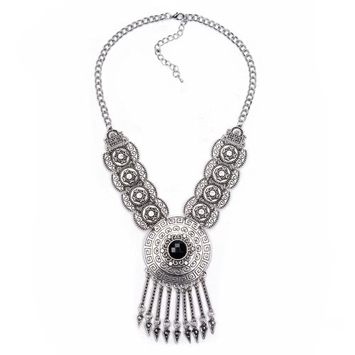 Bohemia Boho Gypsy Tribal Ethnic Vintage Retro Tassels Necklace Choker Bib Jewelry Chain for Women Girl Gift Party