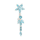 Hot Fashion Sexy Copper Flower Zircon Crystal Rhinestone Navel Belly Button Rings Nail Piercing Body Jewelry for Women Gift