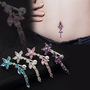 Hot Fashion Sexy Copper Flower Zircon Crystal Rhinestone Navel Belly Button Rings Nail Piercing Body Jewelry for Women Gift