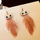 Fashion Hot New High Quality Vintage Earring with Animal Feather Pendant Ear Drop Owl Dangle Jewelry for Women Gift