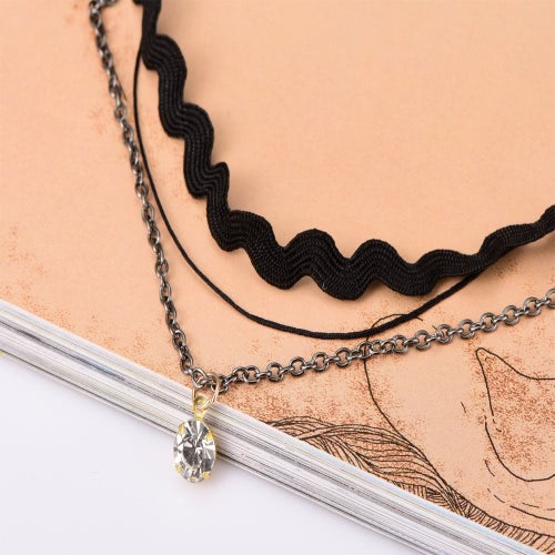 Fashion New Retro Vintage Choker Black Necklace Chain Lady Jewelry Accessory for Women Girls Gift