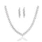 Dazzling Zinc Alloy Rhinestone Crystal Pendant Women's Necklace and Earrings Jewelry Set for Wedding Party