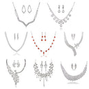 Dazzling Zinc Alloy Rhinestone Crystal Pendant Women's Necklace and Earrings Jewelry Set for Wedding Party