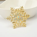 New Fashion Shining Rhinestone Crystal Snowflake Brooch Collar Clip Pin Clothes Accessory Scarf Buckle Nice Holiday for Women Lady Wedding Party Gift