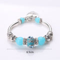 Fashion Unique Vintage Retro Woman Girl Silver Plated Metal Zinc Alloy Bracelet Bangle Beads Strand Charm Fine Jewelry for Gift Party