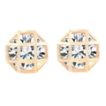 Fashion Charm Zircon Crystal Rhinestone Gold Plated Metal Copper Ear Stud Earring Jewelry for Women