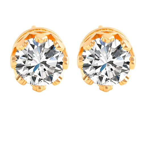 Fashion Charm Zircon Crystal Rhinestone Gold Plated Metal Copper Ear Stud Earring Jewelry for Women