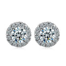 Fashion Charm Zircon Crystal Rhinestone Gold Plated Metal Copper Ear Stud Earring Jewelry for Women