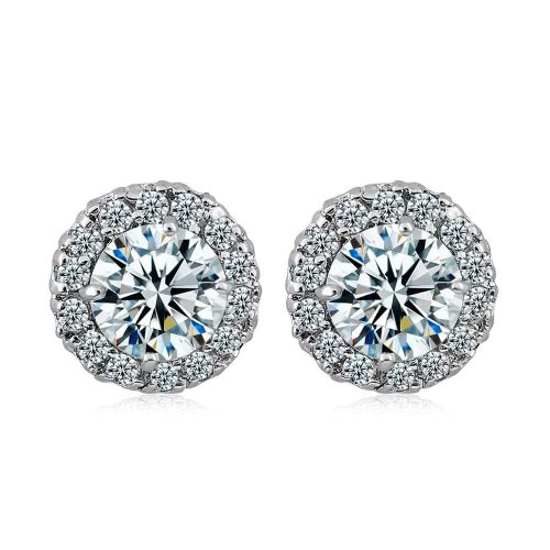 Fashion Charm Zircon Crystal Rhinestone Gold Plated Metal Copper Ear Stud Earring Jewelry for Women