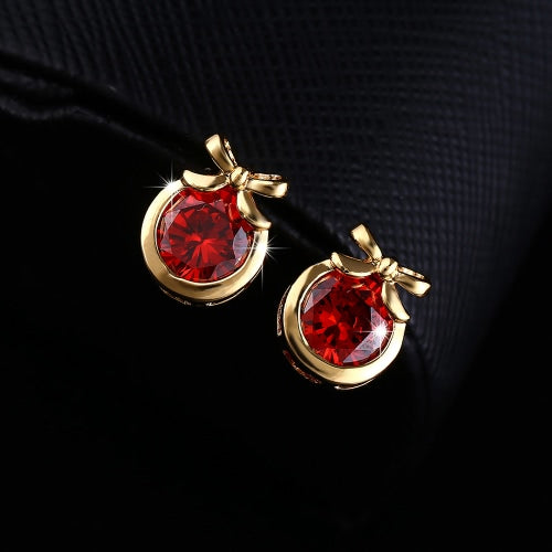 Fashion Charm Zircon Crystal Rhinestone Gold Plated Metal Copper Ear Stud Earring Jewelry for Women