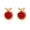 Fashion Charm Zircon Crystal Rhinestone Gold Plated Metal Copper Ear Stud Earring Jewelry for Women