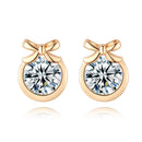 Fashion Charm Zircon Crystal Rhinestone Gold Plated Metal Copper Ear Stud Earring Jewelry for Women