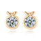 Fashion Charm Zircon Crystal Rhinestone Gold Plated Metal Copper Ear Stud Earring Jewelry for Women