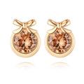 Fashion Charm Zircon Crystal Rhinestone Gold Plated Metal Copper Ear Stud Earring Jewelry for Women