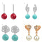 Fashion Charm Unique Bead Zircon Rhinestone Crystal Gold Plated Copper Earring Ear Dangle Jewelry for Women