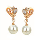 Fashion Charm Unique Bead Zircon Rhinestone Crystal Gold Plated Copper Earring Ear Dangle Jewelry for Women