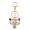 Fashionable Charm Jewelry Hollow Shining Rhinestone Aureate Animal Pendant Key Ring Chain for Handbag Bag Women Gift