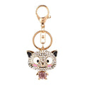 Fashionable Charm Jewelry Hollow Shining Rhinestone Aureate Animal Pendant Key Ring Chain for Handbag Bag Women Gift