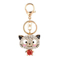 Fashionable Charm Jewelry Hollow Shining Rhinestone Aureate Animal Pendant Key Ring Chain for Handbag Bag Women Gift