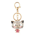 Fashionable Charm Jewelry Hollow Shining Rhinestone Aureate Animal Pendant Key Ring Chain for Handbag Bag Women Gift