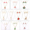 Fashion Charming Christmas Metal Zinc Alloy Necklace Earrings Enamel Jewelry Set for Woman Girls Party Holiday