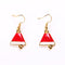 Fashion Charming Christmas Metal Zinc Alloy Necklace Earrings Enamel Jewelry Set for Woman Girls Party Holiday