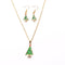 Fashion Charming Christmas Metal Zinc Alloy Necklace Earrings Enamel Jewelry Set for Woman Girls Party Holiday