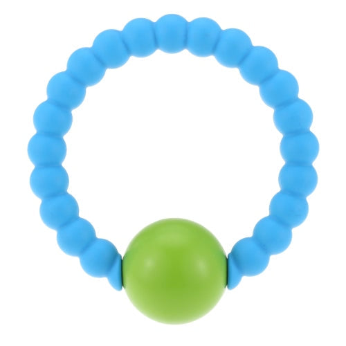 HOT Cute 100% Food Grade Silicone Bracelet Bangles with Round Bell Chewable Beads BPA Free Teethers Nursing Soothing Jewelry Toy for Baby Boys Girls Toddler Gift Mom