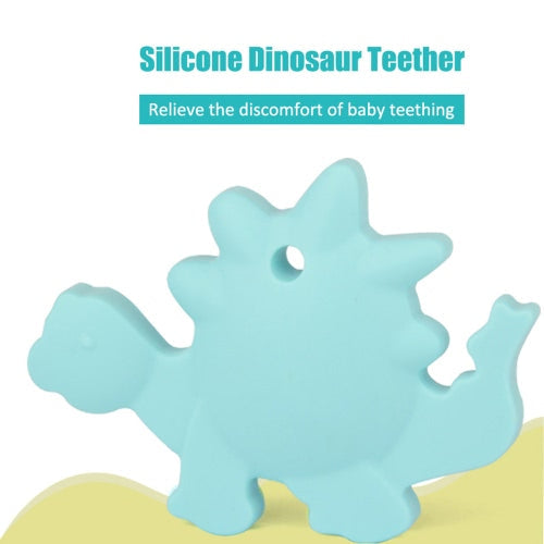 100% Food Grade Silicone Baby Hand Held Dinosaur Animal Teether Teething Pendant for Necklace Chew Toddler Nursing Jewelry Toy Mom to Wear BPA Free